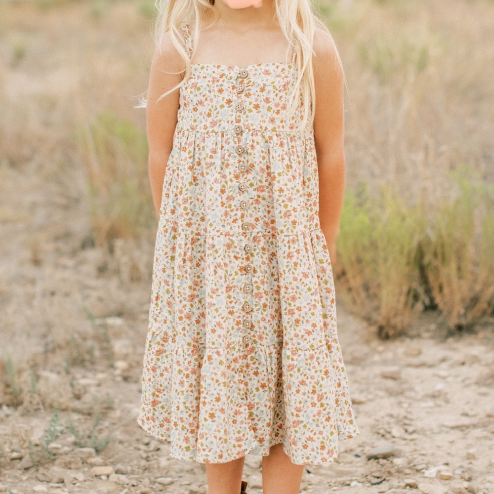Rylee + Cru Flower Field Tiered Maxi Dress 2-3Y